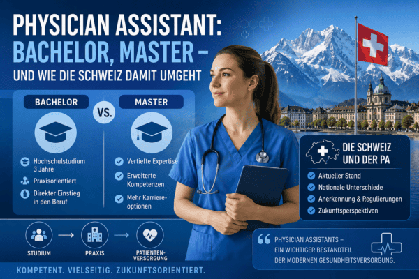 Infografik zum Physician Assistant: Bachelor vs. Master Schweiz