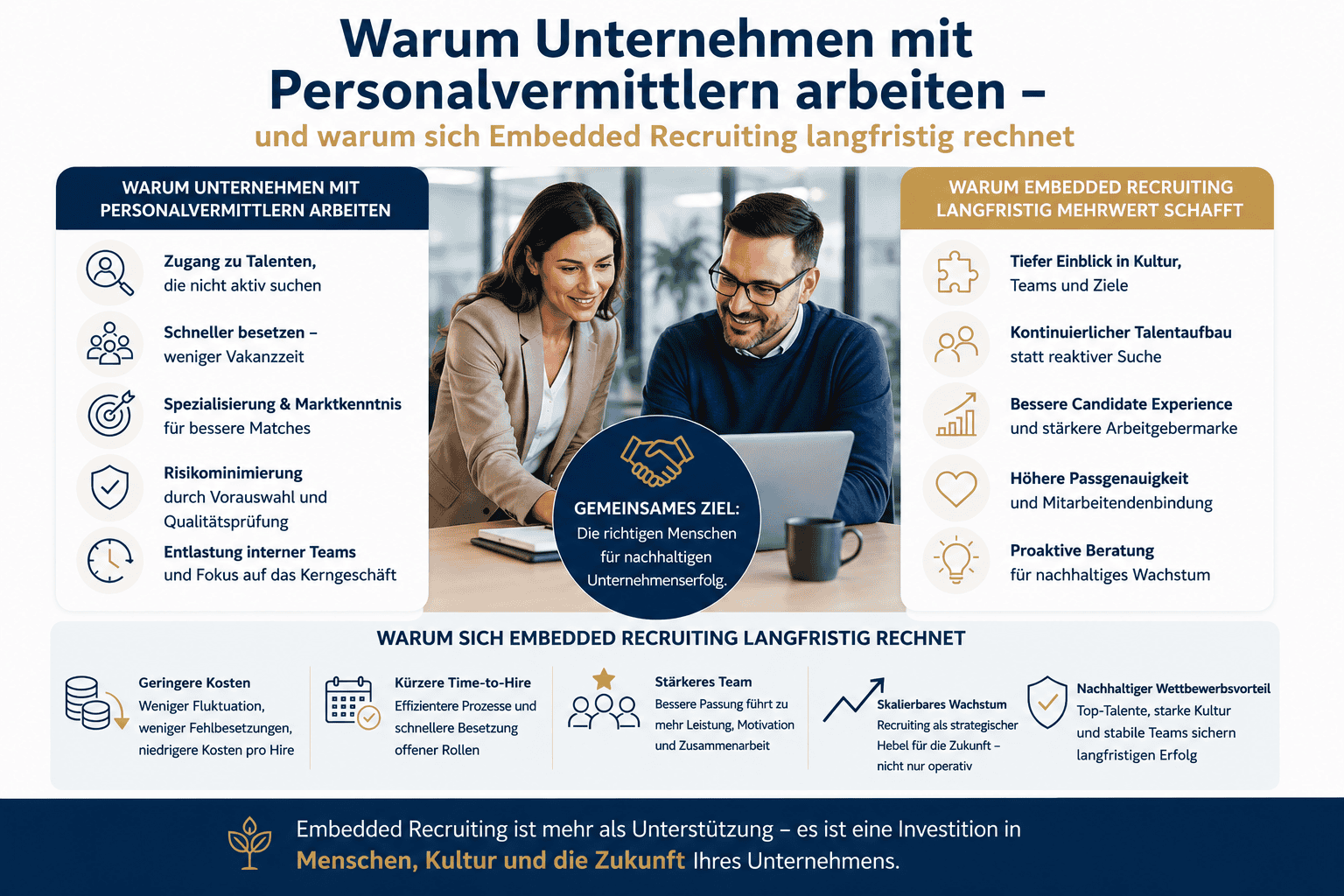 Infografik zu Embedded Recruiting und Personalvermittlung