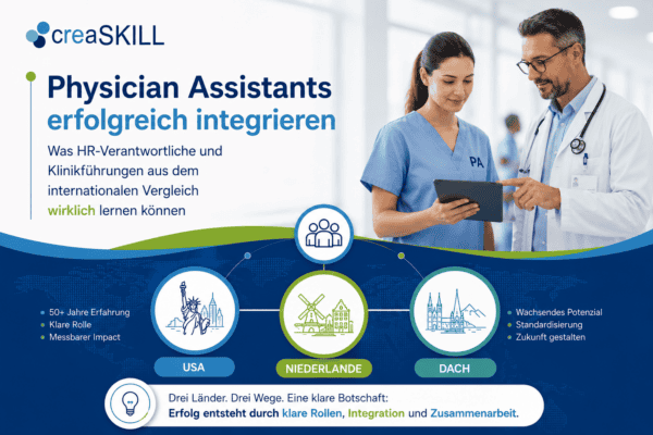 Arzt und Physician Assistant mit Tablet im Krankenhaus