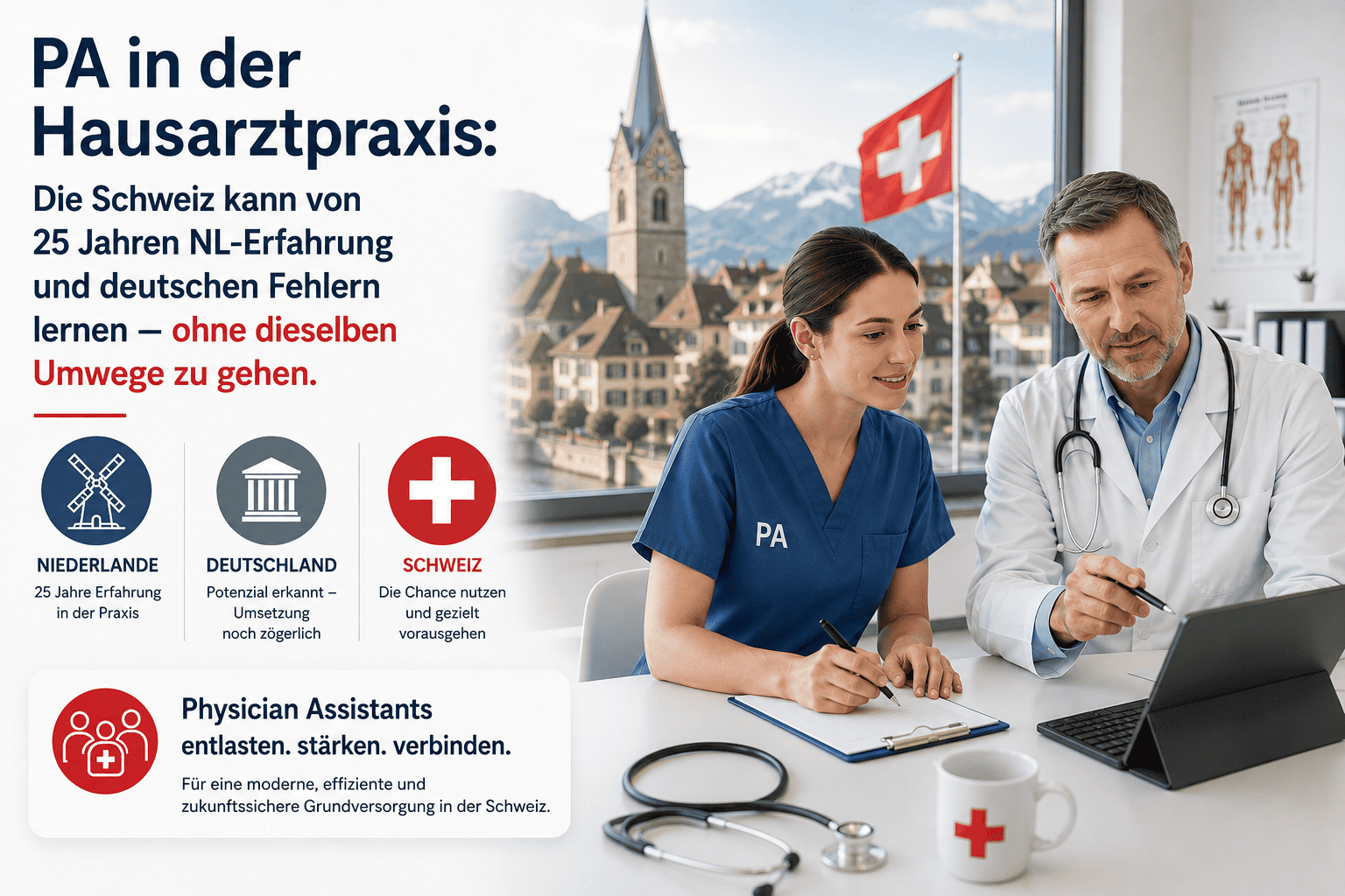 Arzt und PA in Schweizer Hausarztpraxis