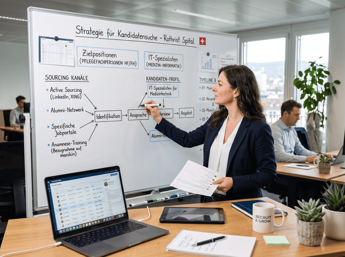Recruiterin macht Strategie für Kandidatensuche